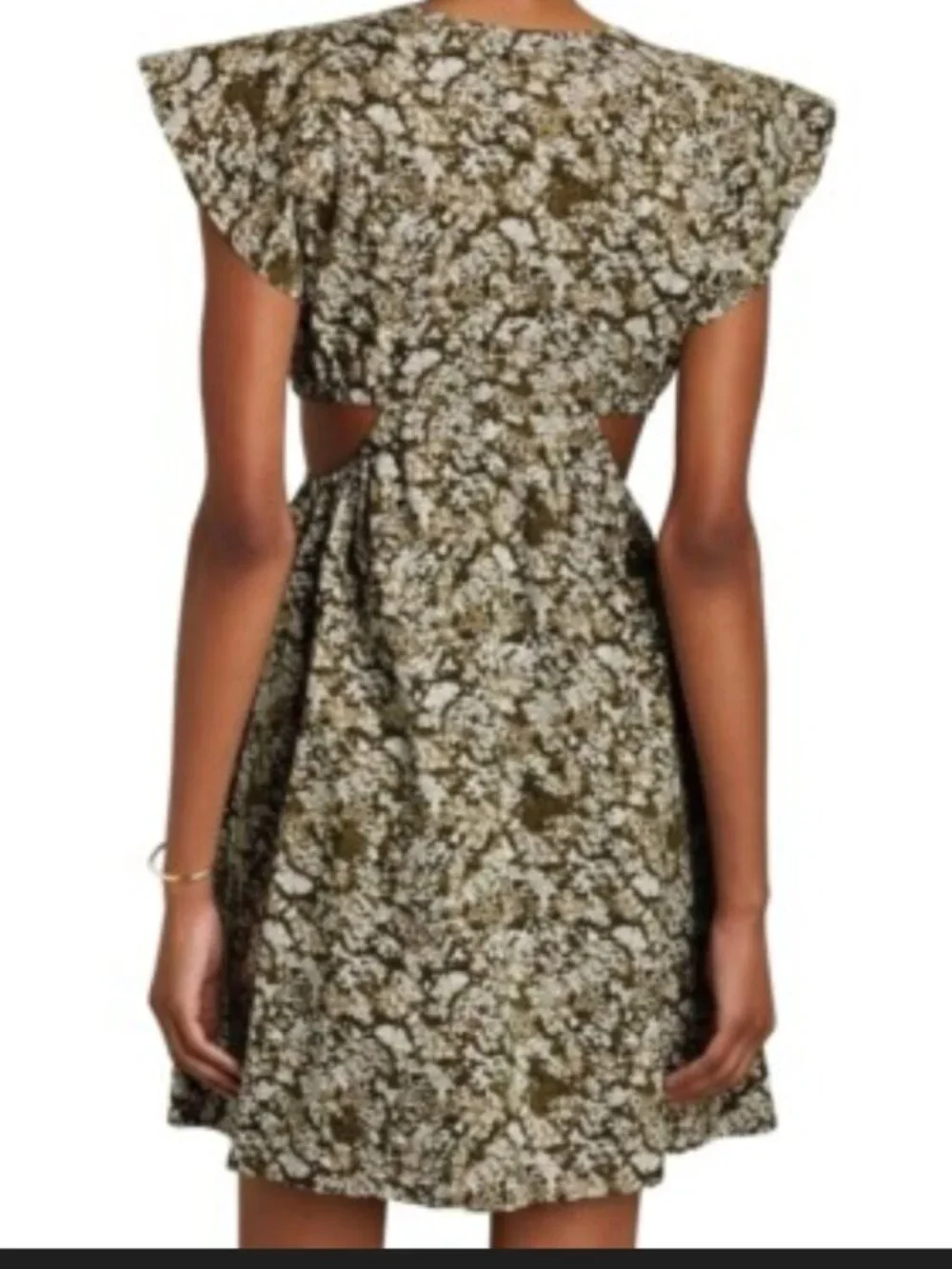 RAILS Nyla Cutout Cotton V Neck Dress Olive Vine Green Small - Picture 2 of 15